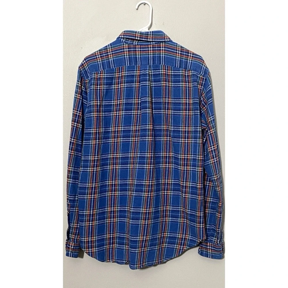 Polo Ralph Lauren Large Heavyweight Textured Cotton Plaid Work Shirt Button Down